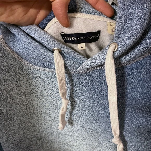 Levi's Made & Crafted Large Blue Graphical Hooded Sweatshirt - Picture 2 of 2